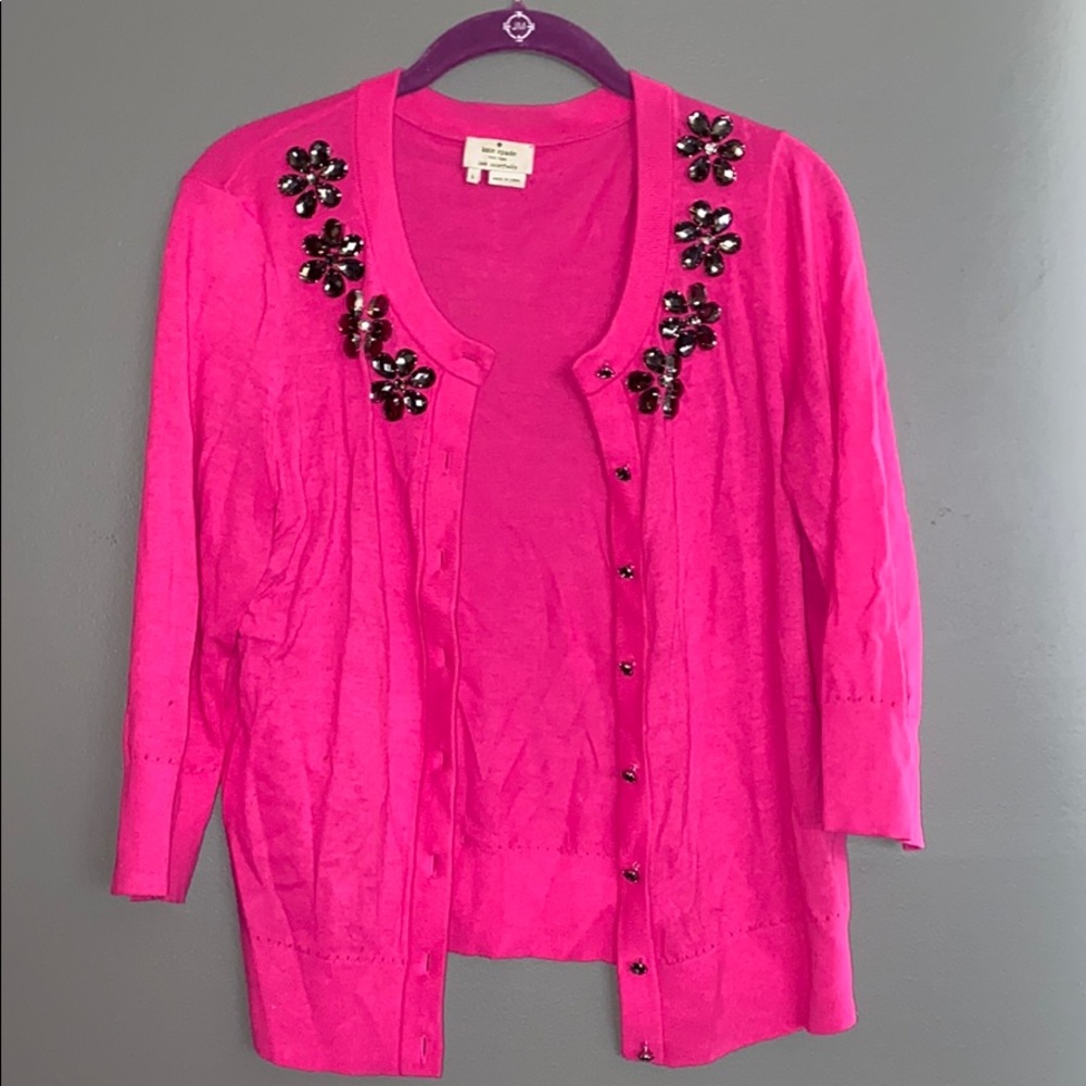 New Kate Spade flower cardigan size L